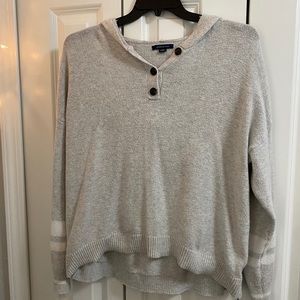 AEO Hooded Half Button Up Sweater Size L